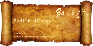 Zsák Áron névjegykártya
