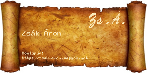 Zsák Áron névjegykártya